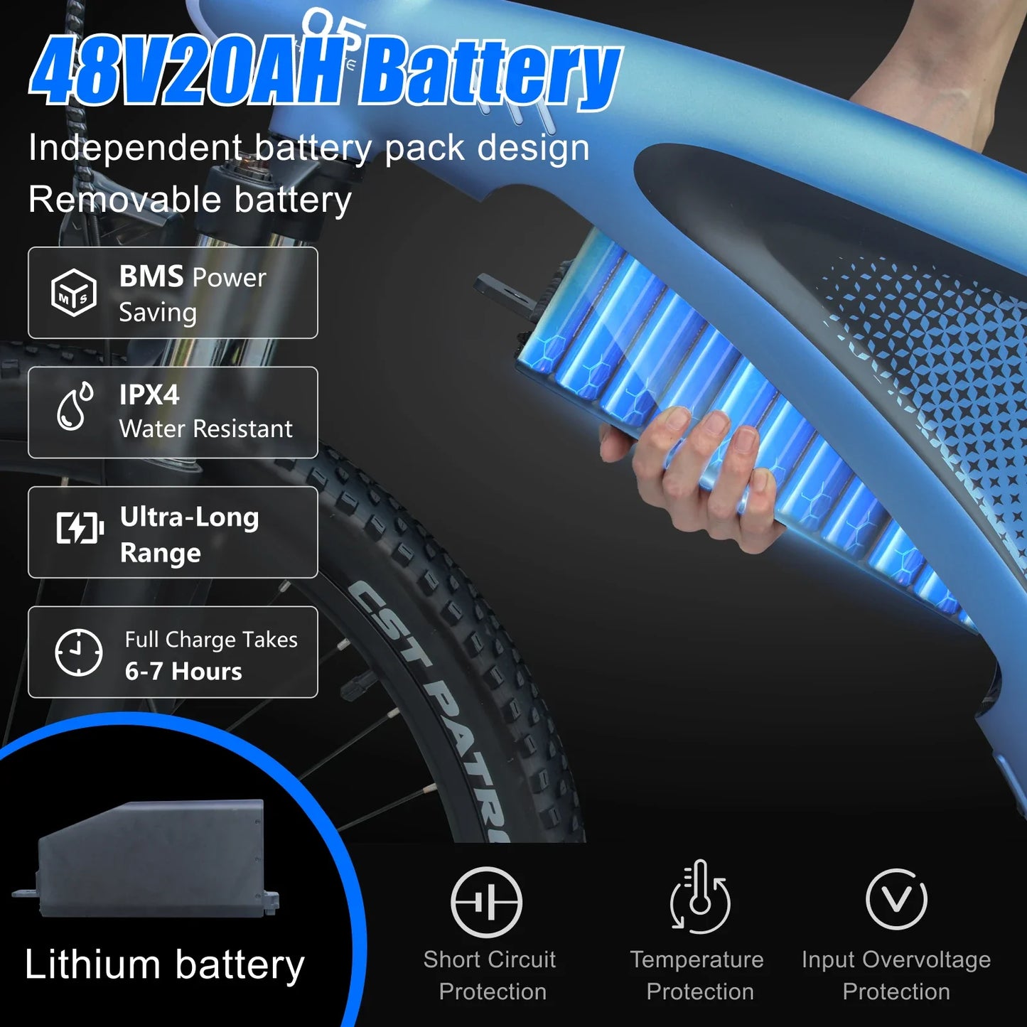 HUANCI Q5 Electric Bike for Adults 2000W Off-road Tire E Bike 48V 20Ah Battery 60KM/H Electric Bicycle for Commuting Long Range