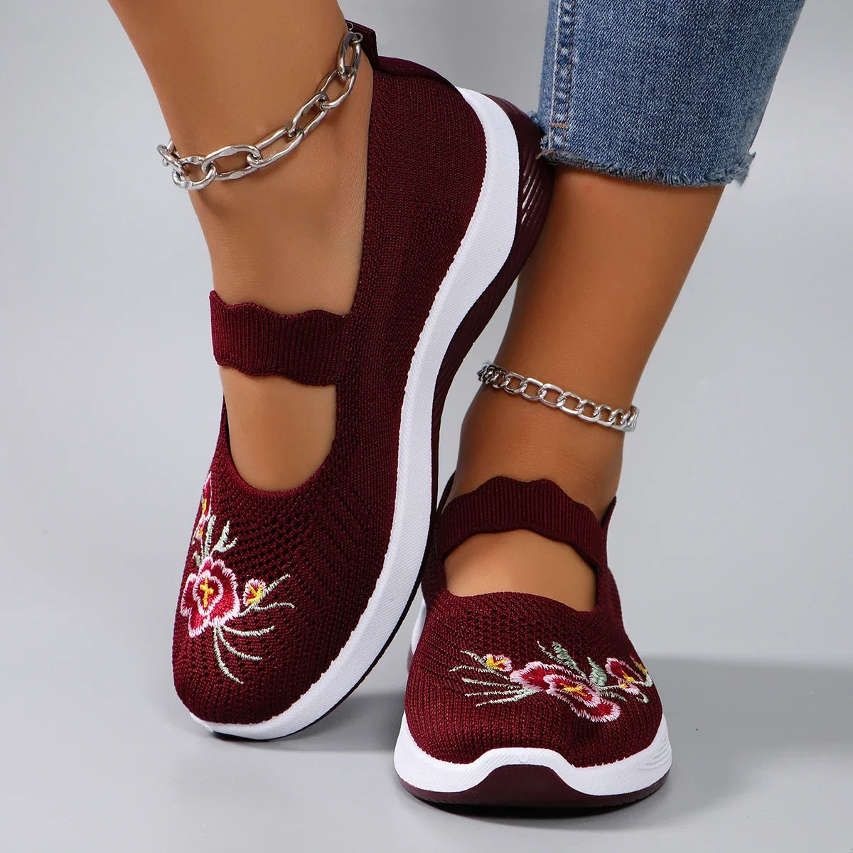 Spring new women's sports shoes, fashionable, breathable, lightweight, non-slip, wear-resistant, casual sports shoes, flat shoes