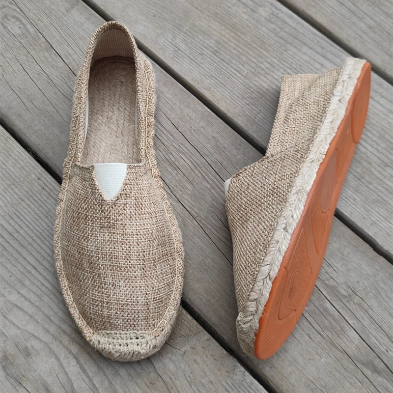 Mens Espadrilles Men Patchwork Slip on Summer Shoes Loafers Breathable Canvas Shoe Jute Wrapped Women Shoes Unisex
