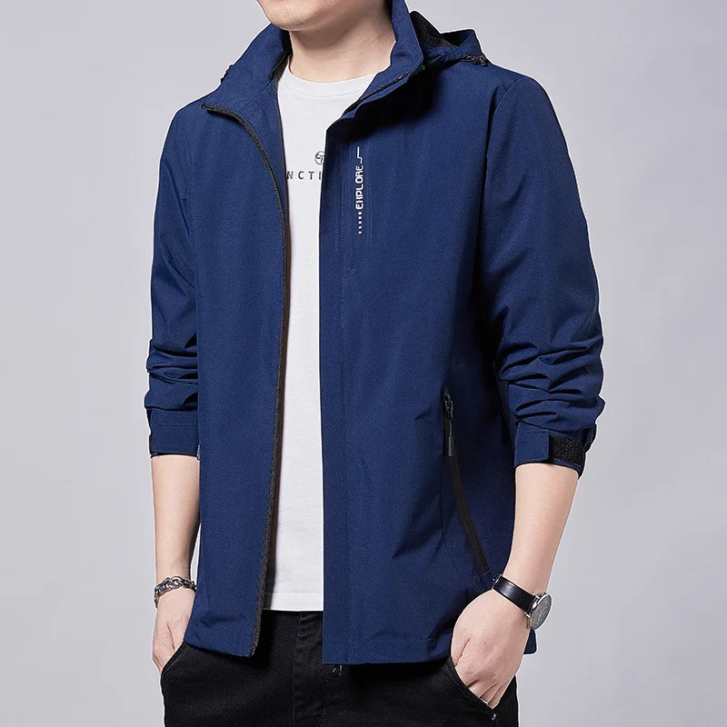 Chubasquero impermeable para exteriores para hombre, abrigo ligero para ciclismo con capucha, ropa de calle, chaqueta a prueba d