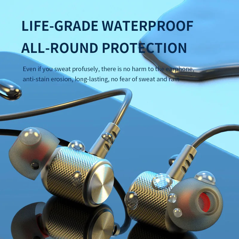 Wireless Bluetooth Earphones 9D Stereo Surround Headphone Neckband Magnetic Sport Headset Neck-hanging Earbuds For iPhone Huawei