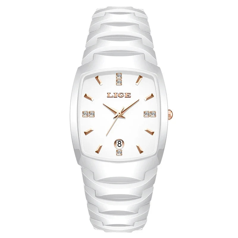 Women's Tonneau Crystal Marker Bracelet Watch