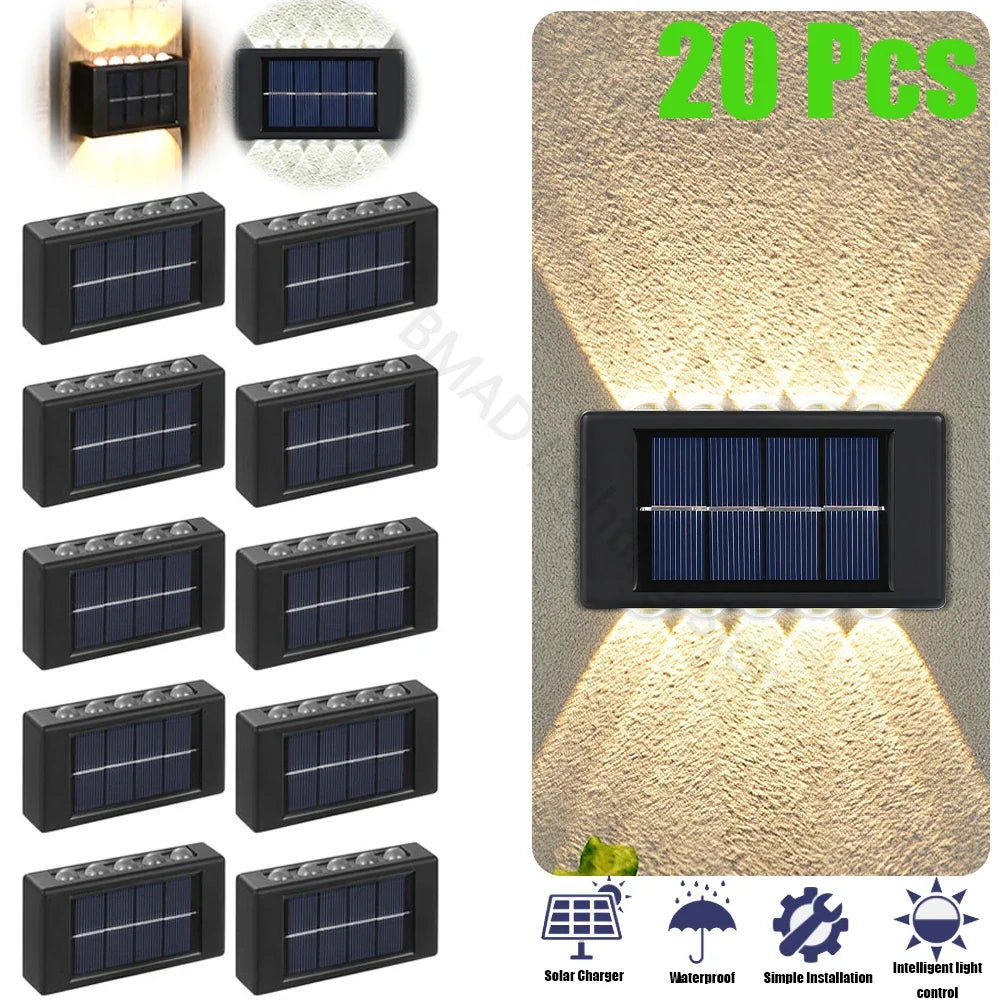 10 LED Solar Wall Lamp Outdoor Waterproof Solar Powered Light UP and