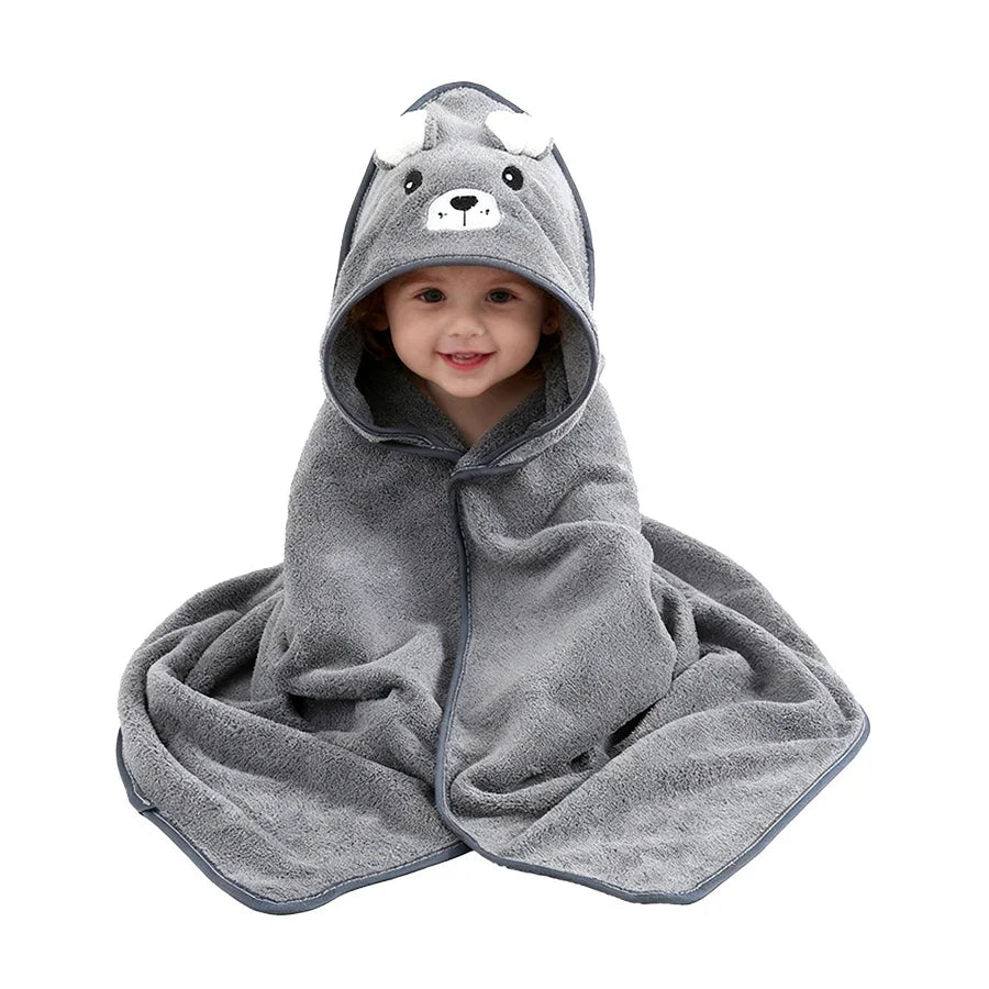 A Soft, Absorbent Baby Bath Towel with Cartoon Design, Thin Summer Style, Newborn Bath Towel, a Must-Have for Babies.