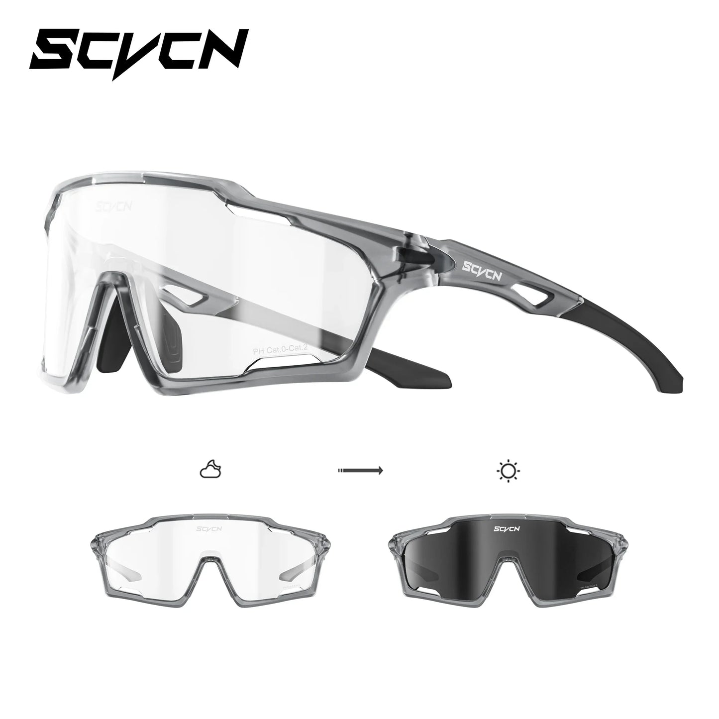 SCVCN New Photochromic Cycling Glasses Outdoor Bike Men Women MTB Road Bicycle Sports Sunglasses Mountaineering UV400 Goggles
