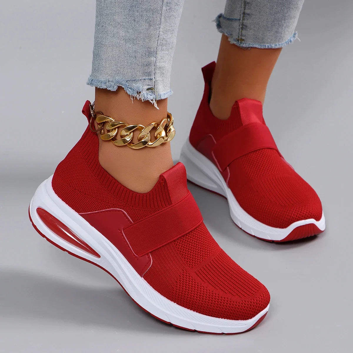 Spring new women's sports shoes, fashionable, breathable, lightweight, non-slip, wear-resistant, casual sports shoes, flat shoes