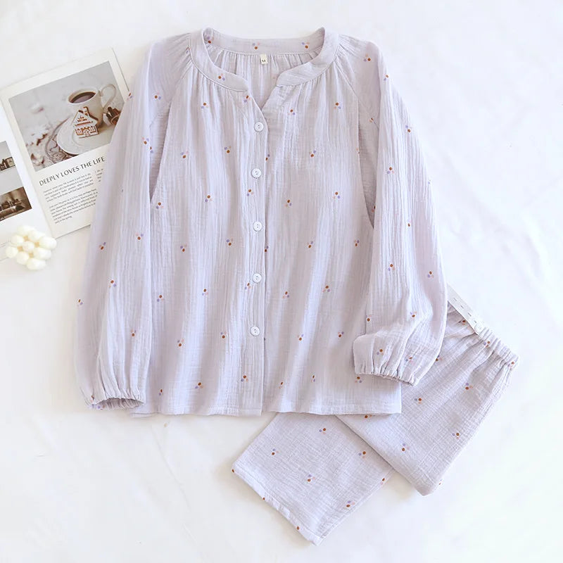 Maternity Pajamas Breastfeeding Clothes Woman Feeding Nightie Autumn Long Sleeve Sleepwear Women's Cotton Wear Pregnant