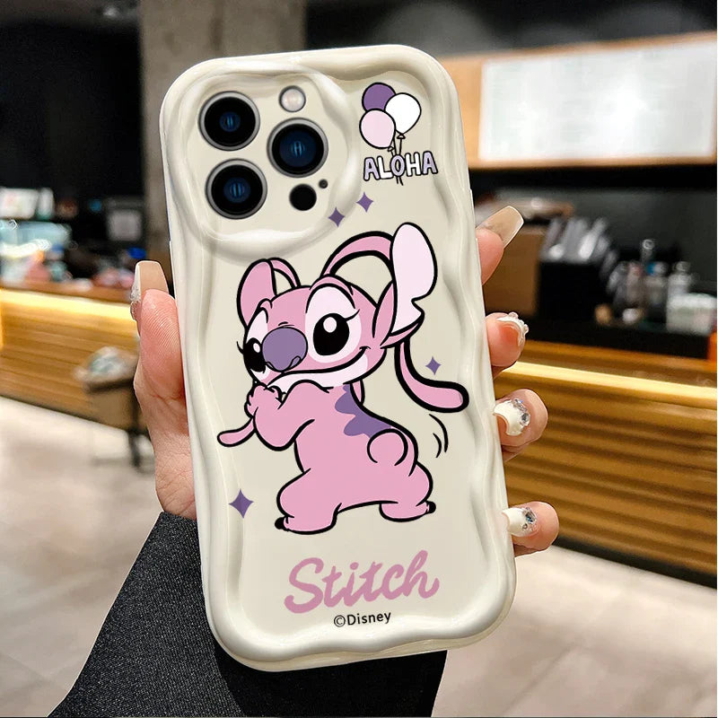 Funda de Teléfono Disney Stitch Angel Lovers para iPhone