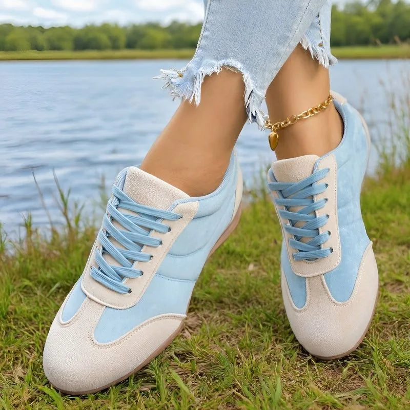 Women's Casual Flat-soled Non-slip Wear-resistant Sport Shoes Spring Autumn Round-toe Soft and Comfortable Women Single Shoes