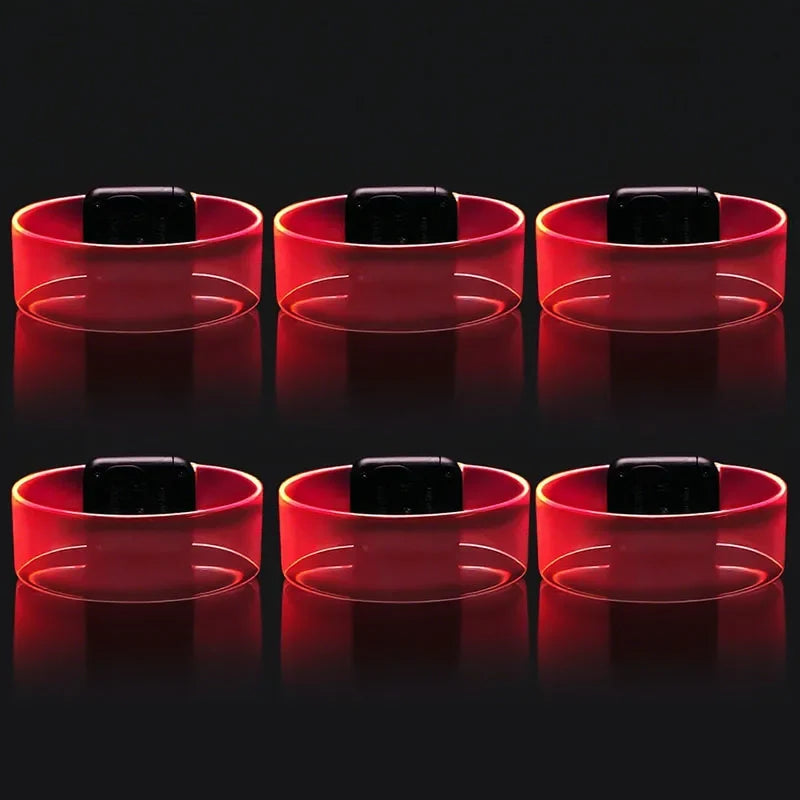 6-60Pcs LED Bracelets for Party Glow in The Dark Flashing Wristband 3 Modes Adjustable Light Up Armband for Wedding Party Favors