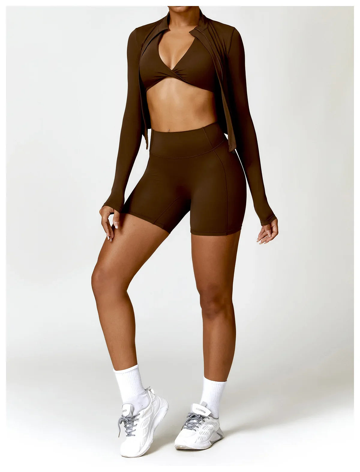 Chaqueta de mujer con cremallera completa y estilo deportivo