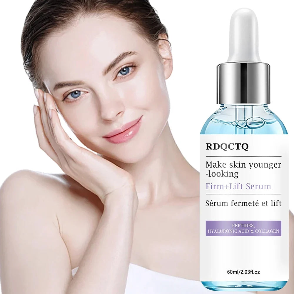 Face Serum with Peptides Hyaluronic Acid Collagen Hydrating Facial Treatment for Smooth Skin Texture & Elasticity Enhancement