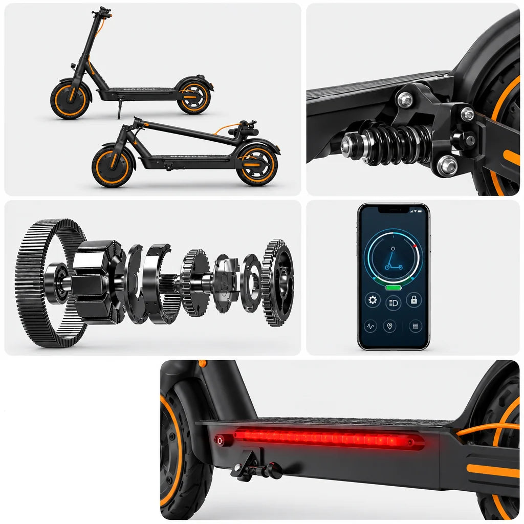 Foldable Electric Scooter for Adults with App Control