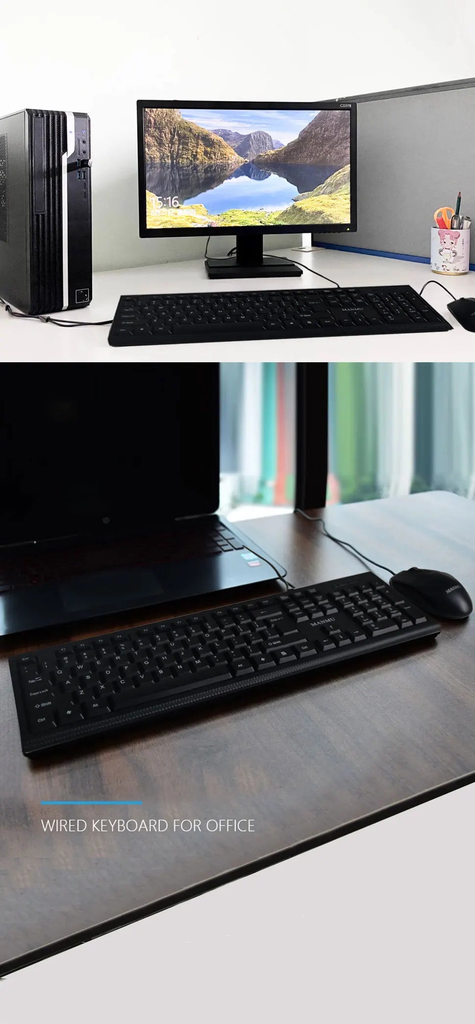 MANMU Office Wired Keyboard Gaming High Quality Keyboard And Mouse Set Keyboard Gaming Setup
