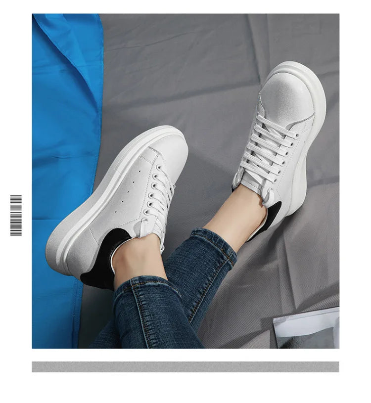 Invisible height-increasing men's shoes, 10 cm, white sneakers, Korean style, sports shoes