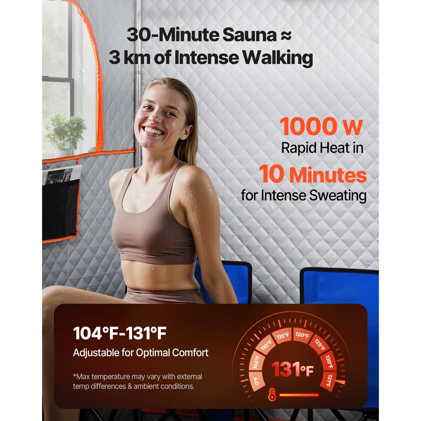 Portable Steam Sauna for Home With Stainless Steel Frame