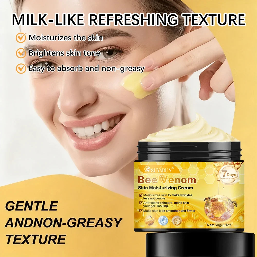 SUYARUN Bee Venom Moisturizing Cream Anti-Aging Face Care | Deep Hydration & Firming Natural Anti-Wrinkle Skincare for All Skin.