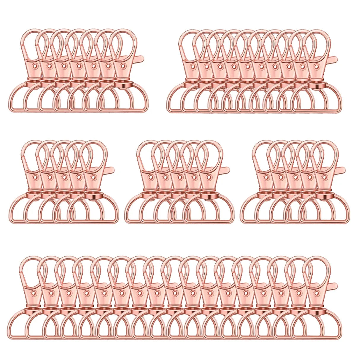8/15/25/50/80pcs Swivel Snap Hooks D-Ring Keychain Clips Lanyard