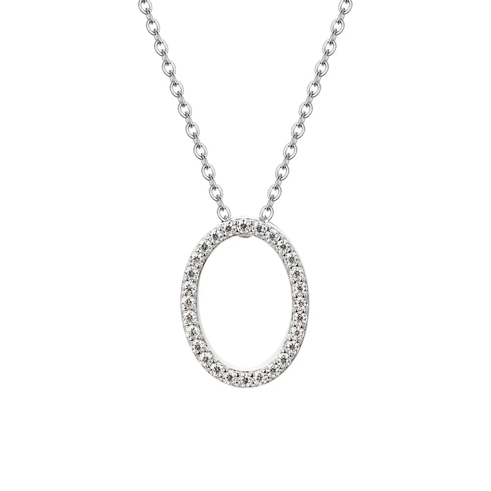 VVS1 D Moissanite Letters Pendant Necklace for Women