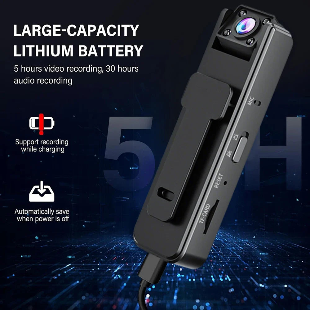 1080p Mini Body Camera Action Cam with Audio & Video Thumb Hands Free