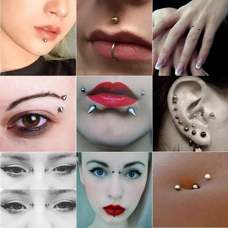 58pcs Non Piercing Lip Nails Sticker Selfadhesive Waterproof Reusable