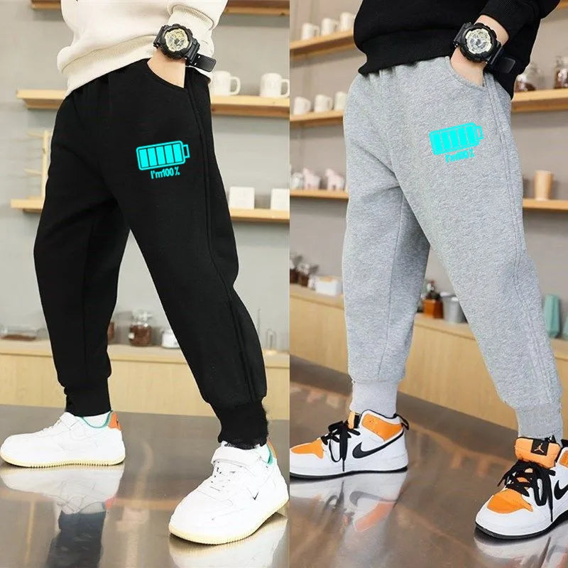 Boys' Luminous Joggers with WiFi Print