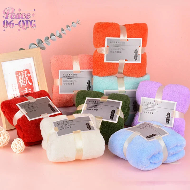 Hot 1/5PCS Bath Towels Set Super Soft Highly Absorbent Quick-drying Coral Velvet Bath Towel For Adults Hotel & Spa Use