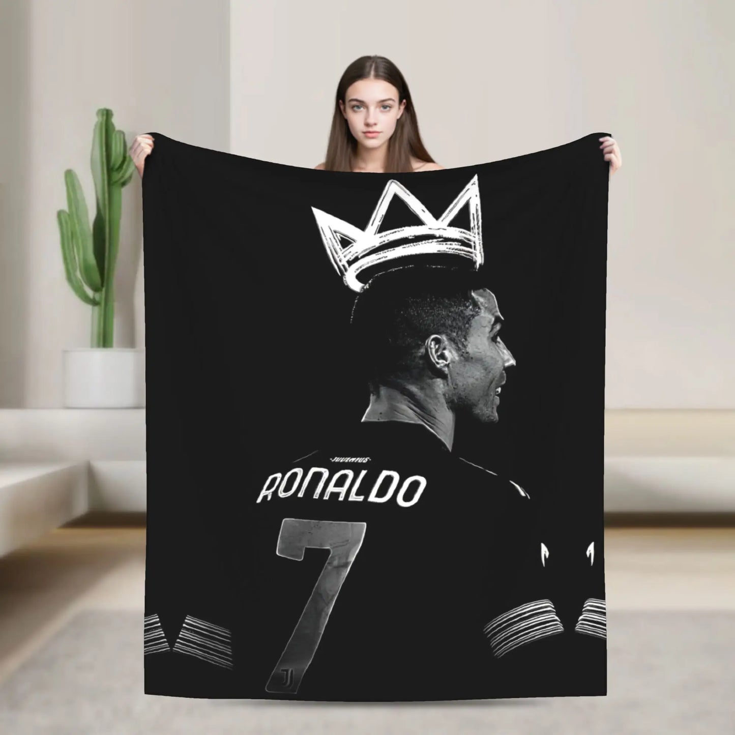 CR7  Football Soccer Blanket Ronaldos Flannel Funny Warm Throw Blanket for Bedding Lounge Decoration