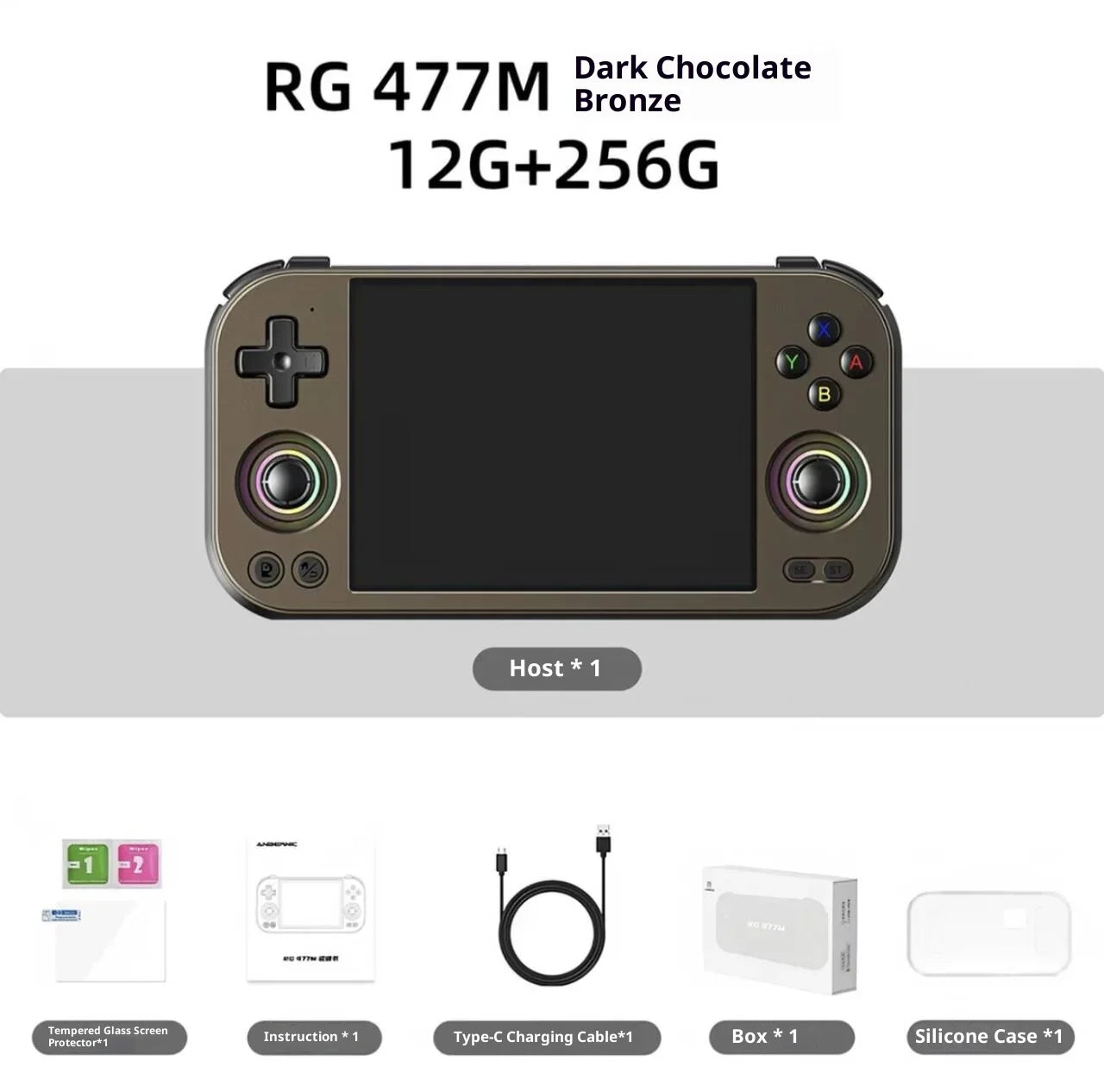 Rg 477m Game Console 3d Hall Joystick 4.7"120hz CNC Aluminum Android Handheld Active Heat Dissipation 12+256gb For Steam Switch