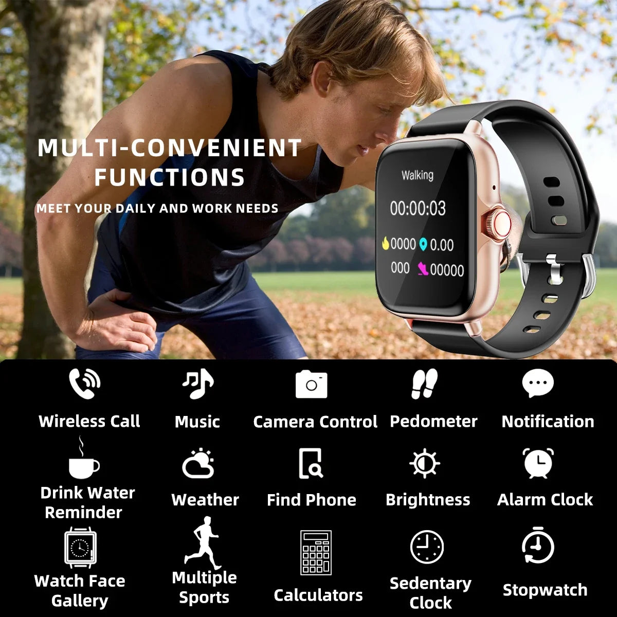 1.83'' Smart Watch with Message Answer Call Sleep Monitoring Sports