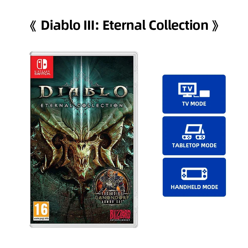 Nintendo Switch Game - Diablo III/3 Eternal Collection - Genre Action Adventure RPG Party 14 Languages TV Tabletop Handheld Mode