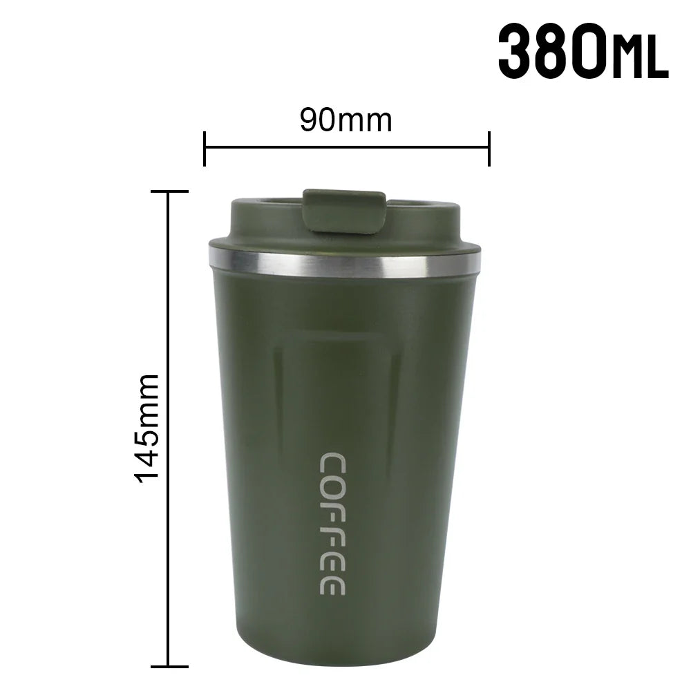 Double Stainless Steel Thermo Cafe Mug | Leak-Proof Travel Thermos for Coffee Tea