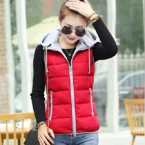 2026 New Winter Underwaist Coat Long Hooded Quilted Puffer Vest Female Warm Thicken Outwear Womens Jacket Sleeveless Waistcoat