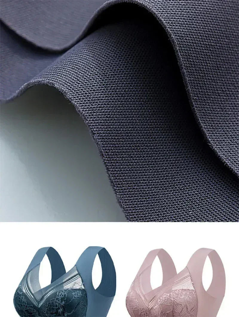 L-6L Mujeres Sujetador Grande Push Up Seda de Hielo Sin Costuras Sujetador Bralette Encaje Sin Aros Sujetadores de Verano Talla Grande Lencería Ropa Interior 15019
