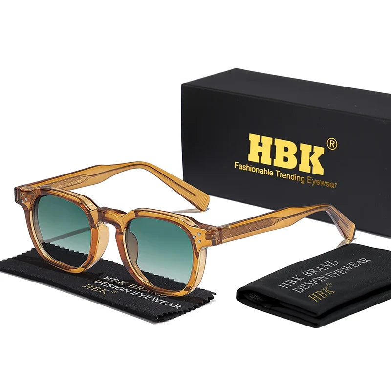 HBK New Square Retro Sunglasses Men Fashion Punk Sun Glasses Women Travel Driving Beach Eyewear Lunette De Soleil Femme UV400