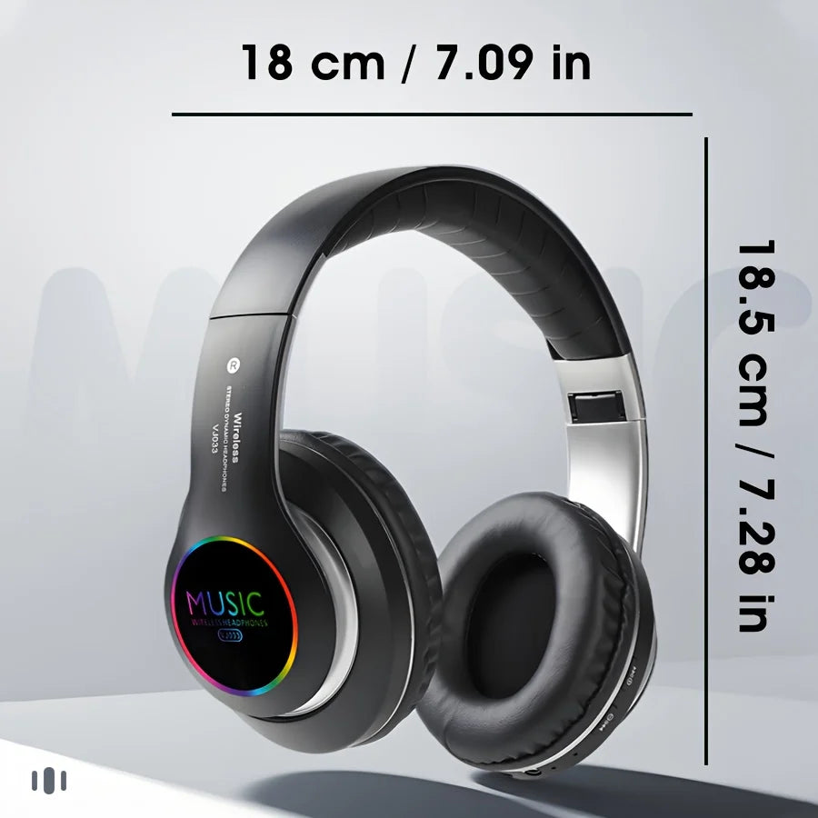 Wireless Bluetooth 5.0 HiFi Headphone With On-Ear Headset Stereo Sound Earphones Sports Office Game Foldable Low Latency