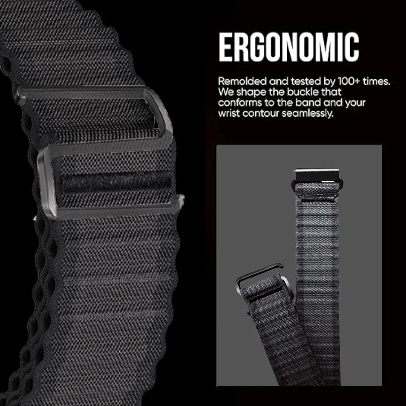 COROS PACE & APEX Ribbed Nylon Loop Band with Metal Hook