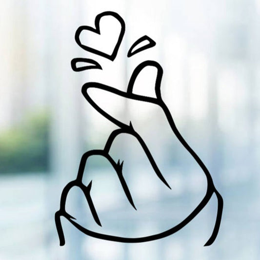 Calcomanía de vinilo para auto con el corazón coreano (Finger Heart)