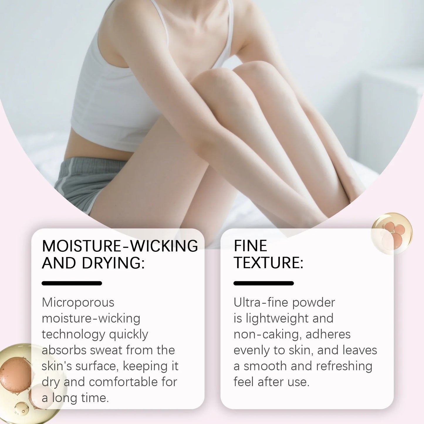 OceAura Body Powder Anti Sweat Armpit Groin Smooth Skin Soothing Comfortable Refreshing Odor Eliminator Anti Chafing Powder 100g