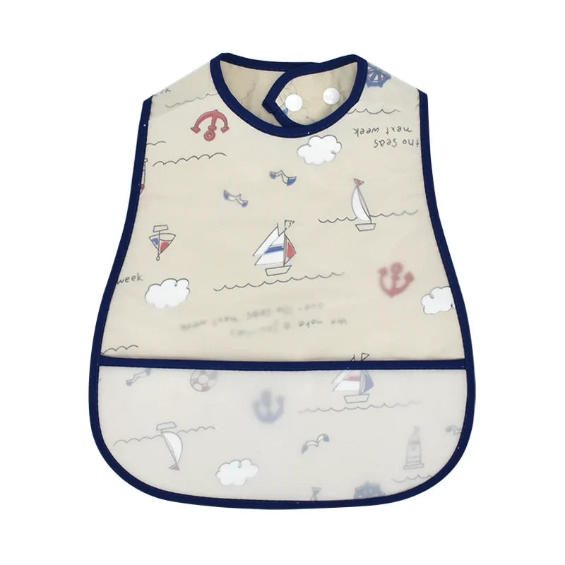 2023new Cartoon Pattern EVA Waterproof Pocket Lunch Feeding Bibs