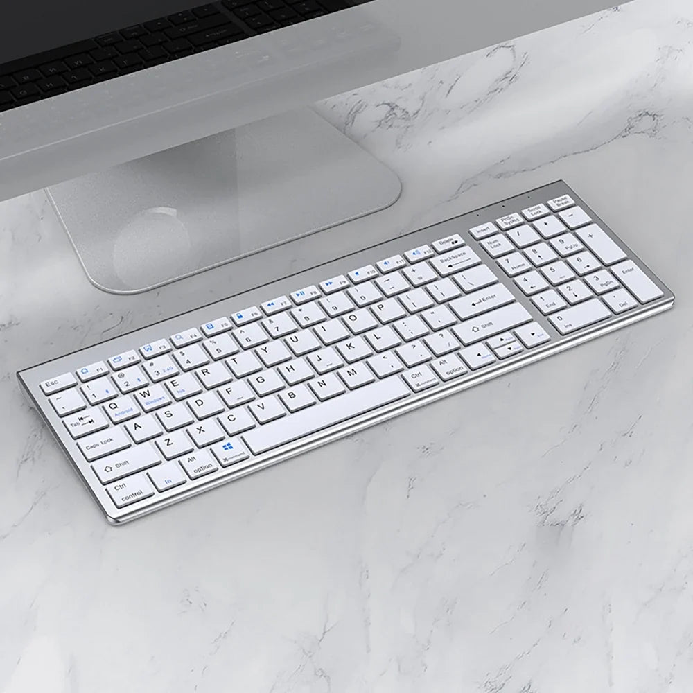 2.4G Wireless & bluetooth Keyboard Mouse Set Rechargeable Ultra-thin Computer Office Gaming Silent Slim Keyboard Mouse for ipad