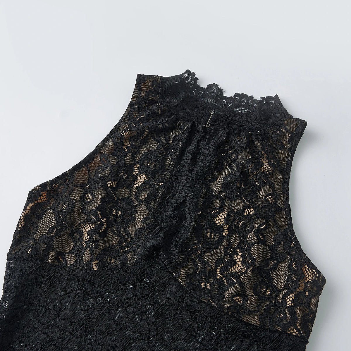 Women Retro Tank Tops Cut Out Mockneck Sleeveless Slim Fit Vest Trendy Summer Lace Corset Streetwear