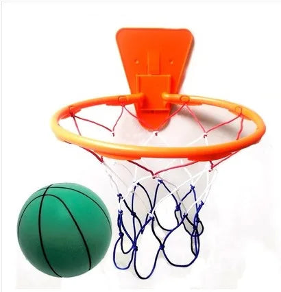 Children's indoor basketball frame without punching, wall mounted, adjustable, simple basketball rack, silent ball throwing