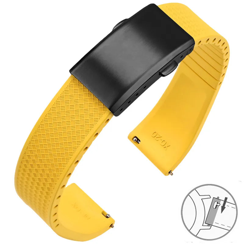 Suunto Race, Vertical & 9 Peak FKM Rubber Band with Folding Clasp