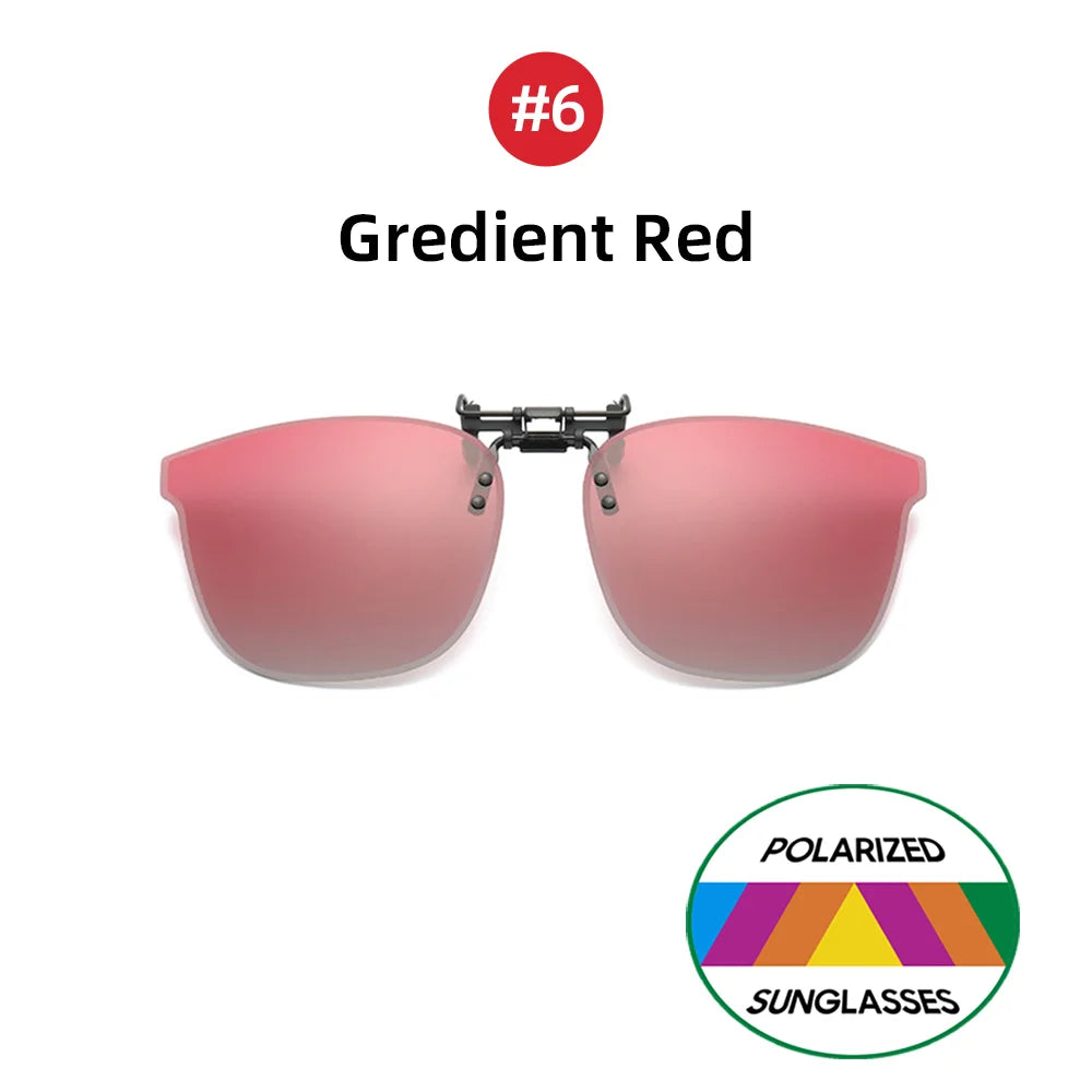 VIVIBEE Big Size Flip up Clip on Sunglasses Polarized Men Classic UV400 Photochromic Lens Sun Glasses for Women