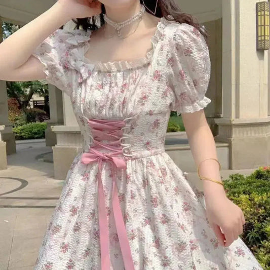 Kawaii Cottagecore Floral Beauty Dress