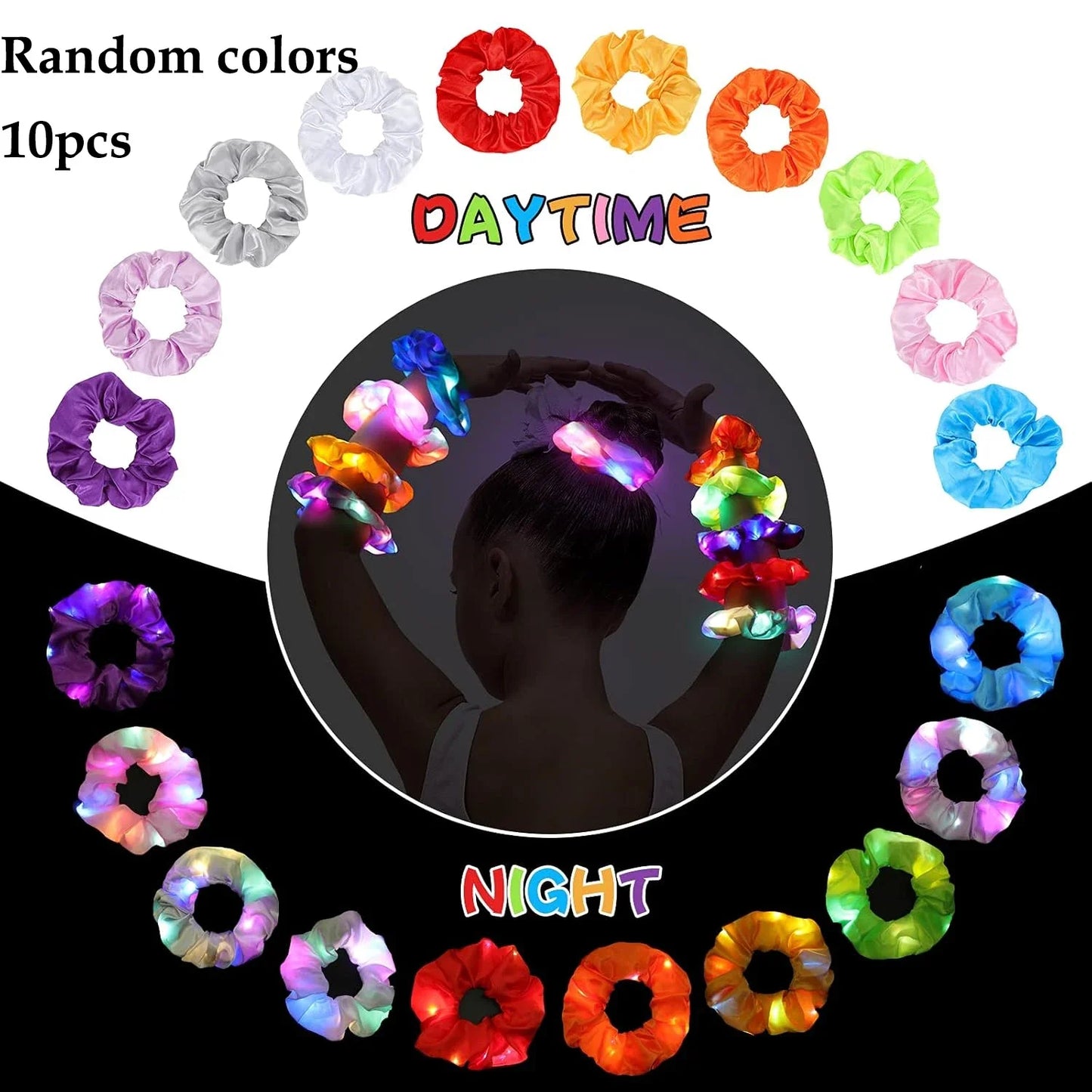 Funny LED Flashing Braid Headband Light up Noodle Headband Girl Women Rave Carnival Party Headwear Supplies Bar Night Show Props