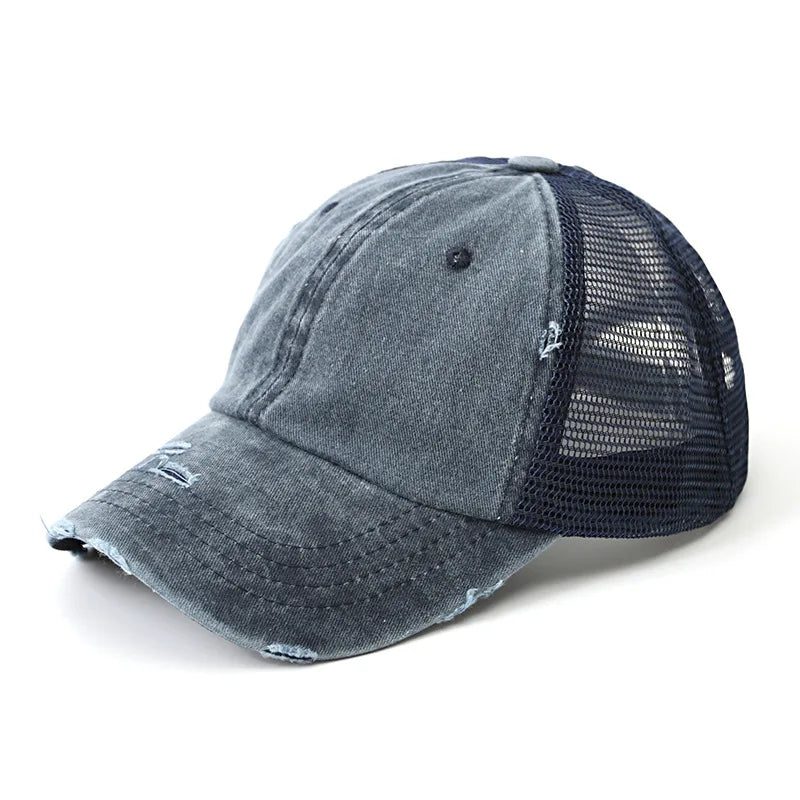 Distressed Ponytail Baseball Cap