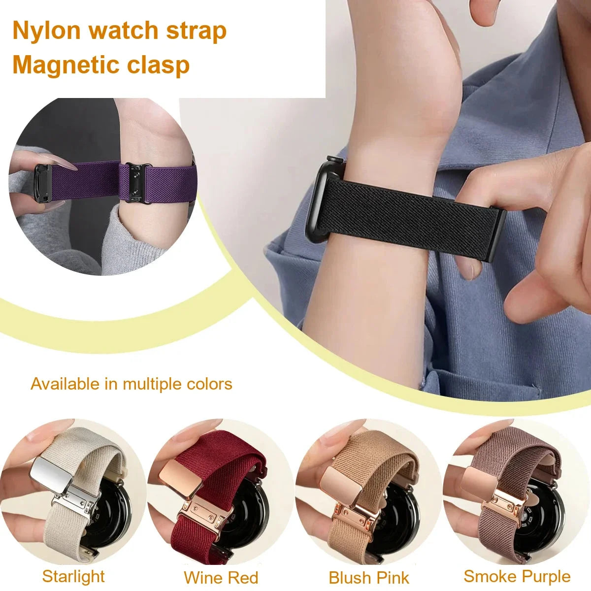 Garmin 18/20/22mm Quick Release Woven Nylon Magnetic Band