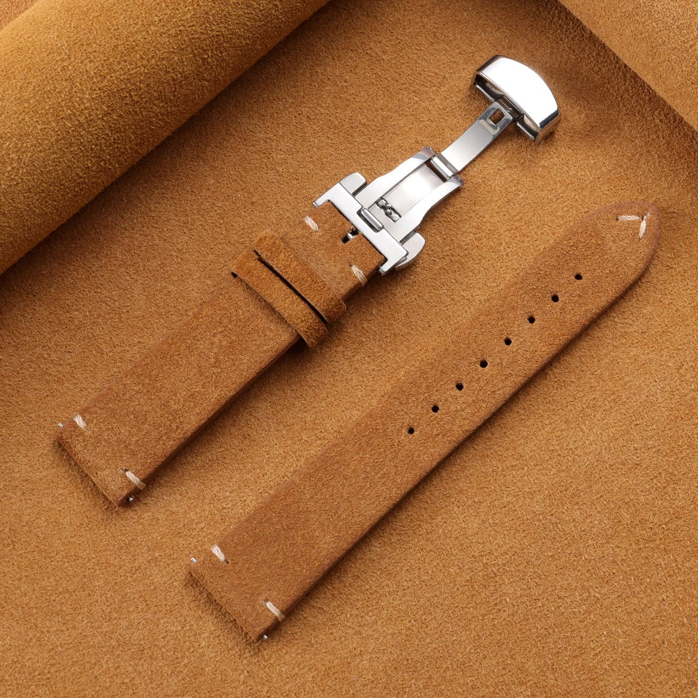 Amazfit Balance, GTR, GTS & Bip Vintage Suede Band with Butterfly Clasp
